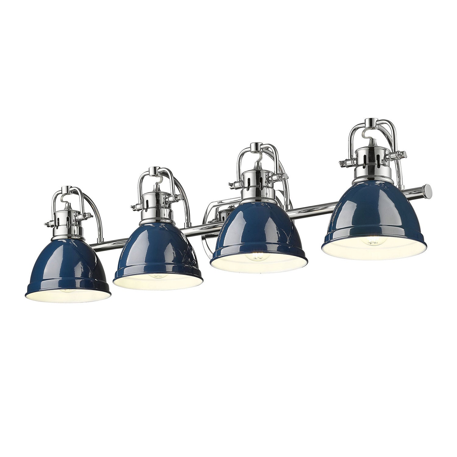Golden - 3602-BA4 CH-NVY - Four Light Vanity - Duncan - Chrome