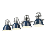 Golden - 3602-BA4 CH-NVY - Four Light Vanity - Duncan - Chrome