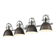 Golden - 3602-BA4 CH-RBZ - Four Light Vanity - Duncan - Chrome
