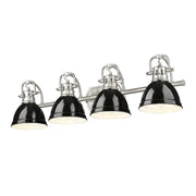 Golden - 3602-BA4 PW-BK - Four Light Vanity - Duncan - Pewter