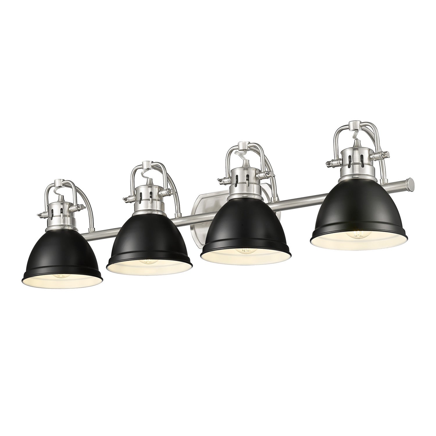 Golden - 3602-BA4 PW-BLK - Four Light Vanity - Duncan - Pewter