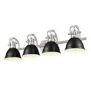 Golden - 3602-BA4 PW-BLK - Four Light Vanity - Duncan - Pewter
