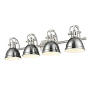 Golden - 3602-BA4 PW-CH - Four Light Vanity - Duncan - Pewter