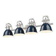 Golden - 3602-BA4 PW-NVY - Four Light Vanity - Duncan - Pewter