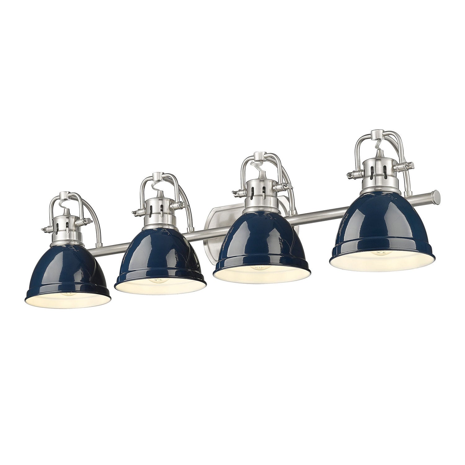 Golden - 3602-BA4 PW-NVY - Four Light Vanity - Duncan - Pewter