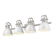 Golden - 3602-BA4 PW-WH - Four Light Vanity - Duncan - Pewter