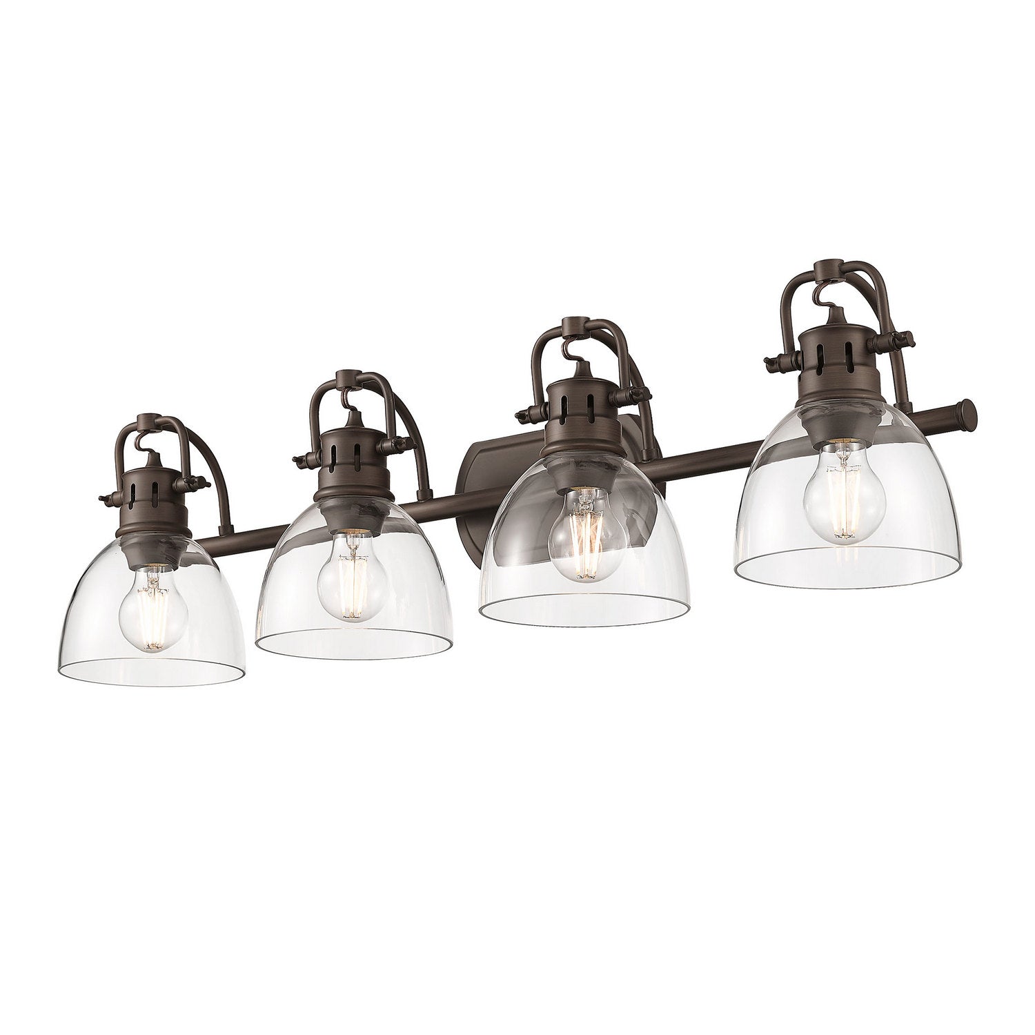 Golden - 3602-BA4 RBZ-CLR - Four Light Vanity - Duncan - Rubbed Bronze