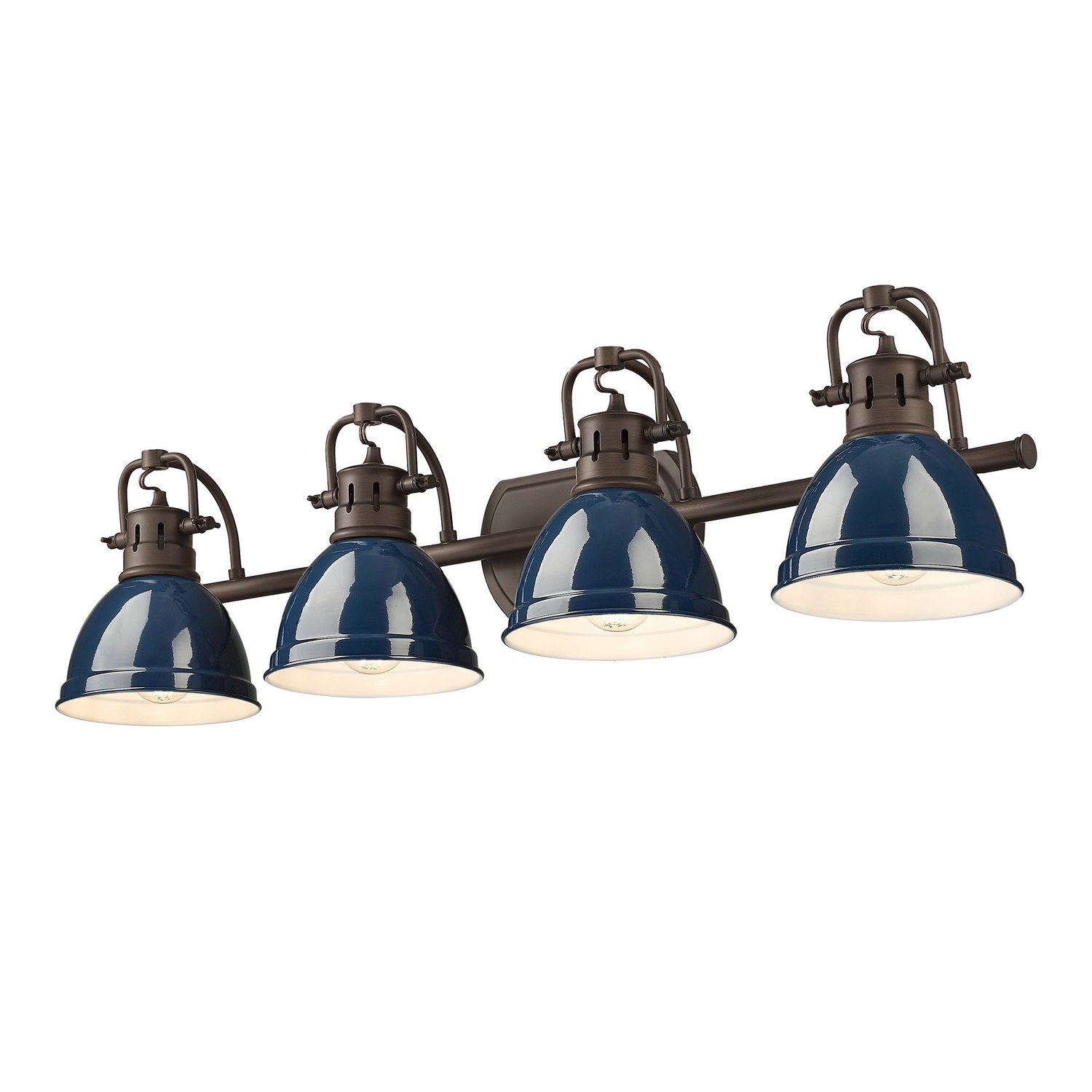 Golden - 3602-BA4 RBZ-NVY - Four Light Vanity - Duncan - Rubbed Bronze