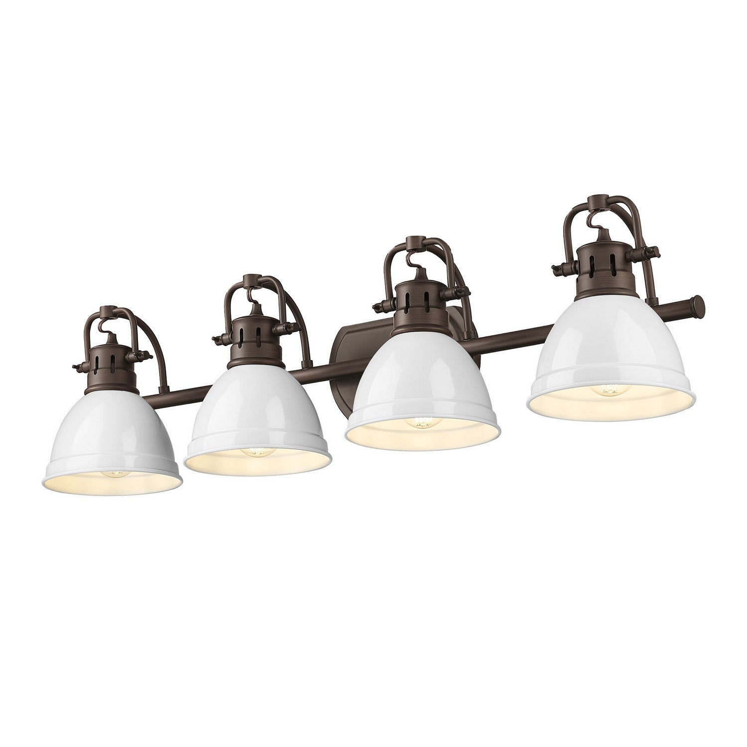 Golden - 3602-BA4 RBZ-WH - Four Light Vanity - Duncan - Rubbed Bronze