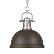 Golden - 3602-L PW-RBZ - One Light Pendant - Duncan - Pewter