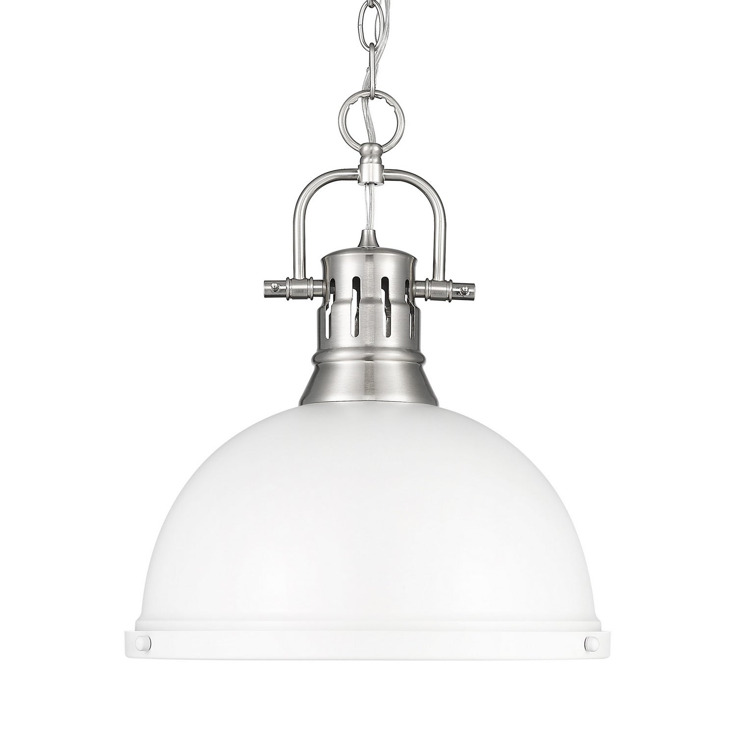 Golden - 3602-L PW-WHT - One Light Pendant - Duncan - Pewter