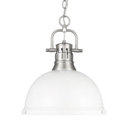 Golden - 3602-L PW-WHT - One Light Pendant - Duncan - Pewter