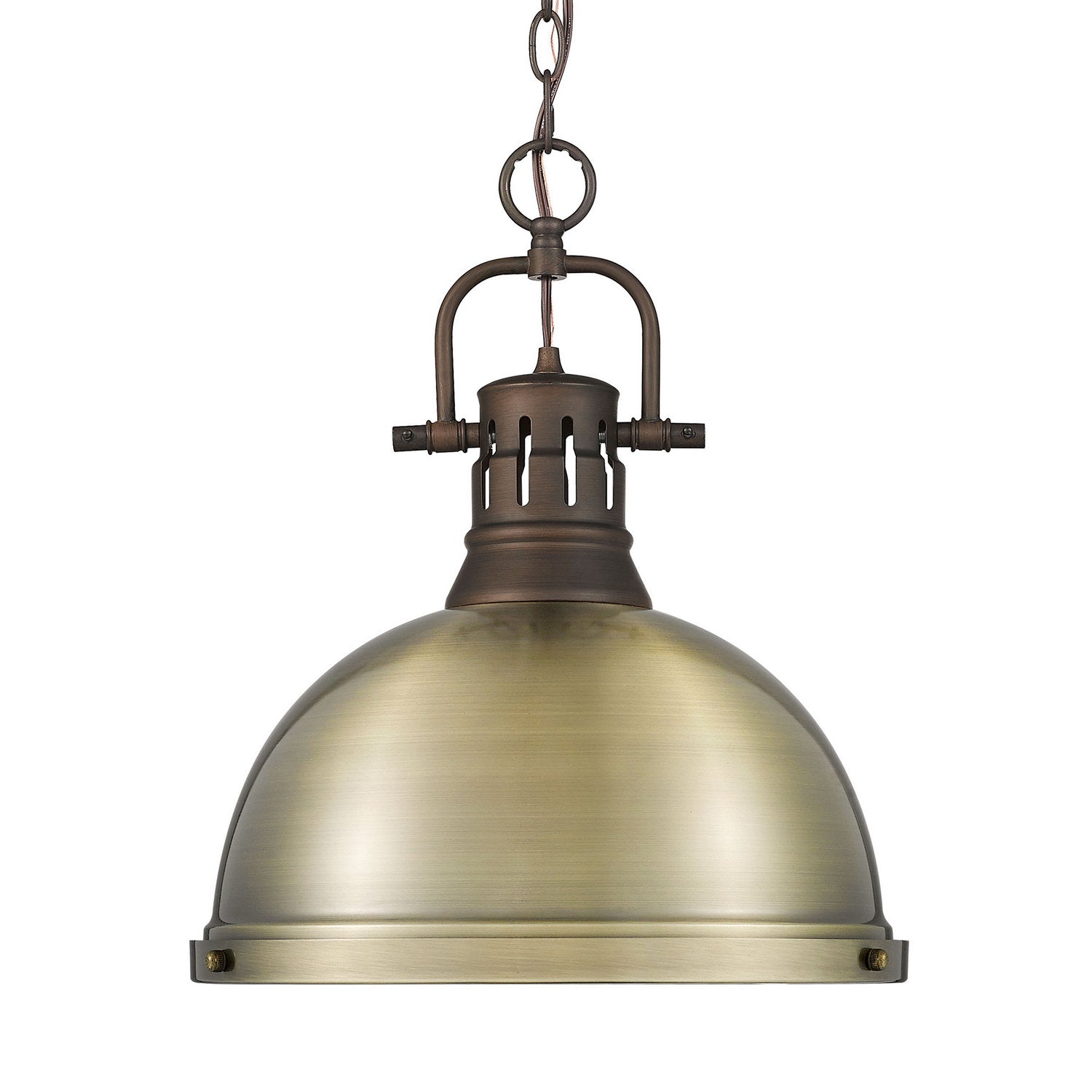 Golden - 3602-L RBZ-AB - One Light Pendant - Duncan - Rubbed Bronze