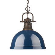 Golden - 3602-L RBZ-NVY - One Light Pendant - Duncan - Rubbed Bronze