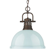 Golden - 3602-L RBZ-SF - One Light Pendant - Duncan - Rubbed Bronze