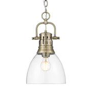 Golden - 3602-S AB-CLR - One Light Pendant - Duncan - Aged Brass