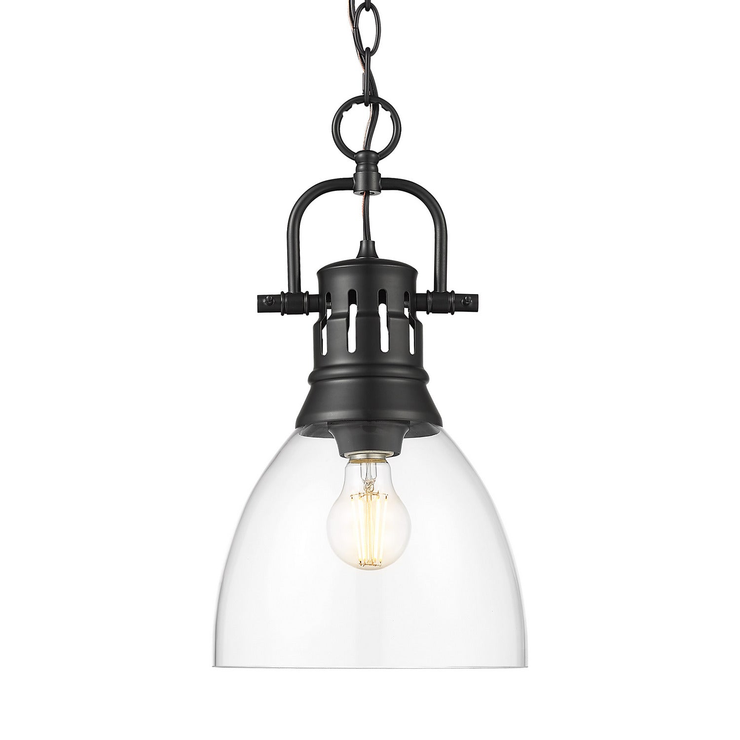 Golden - 3602-S BLK-CLR - One Light Pendant - Duncan - Matte Black