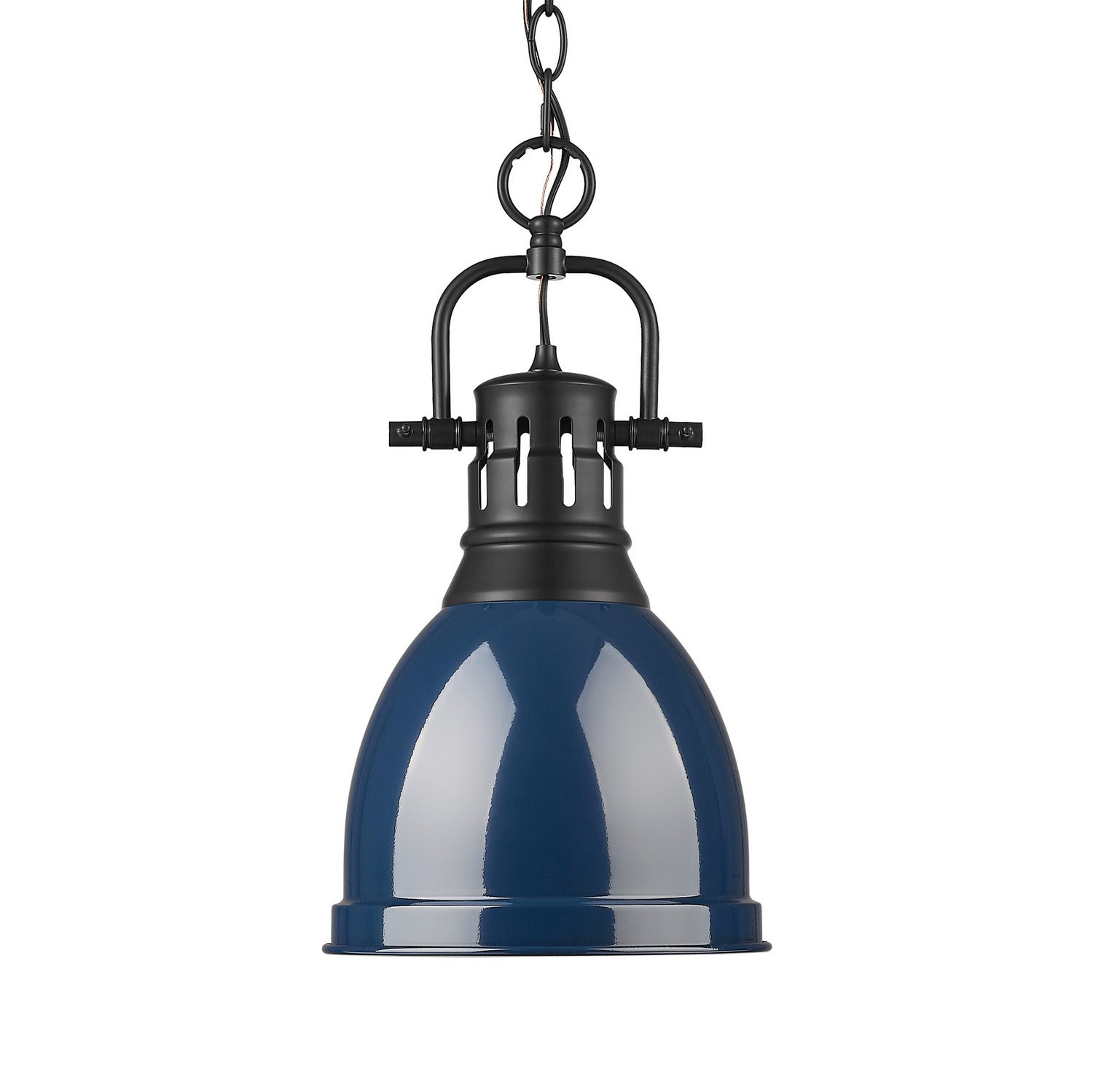 Golden - 3602-S BLK-NVY - One Light Pendant - Duncan - Matte Black