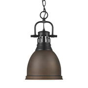 Golden - 3602-S BLK-RBZ - One Light Pendant - Duncan - Matte Black