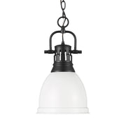 Golden - 3602-S BLK-WHT - One Light Pendant - Duncan - Matte Black