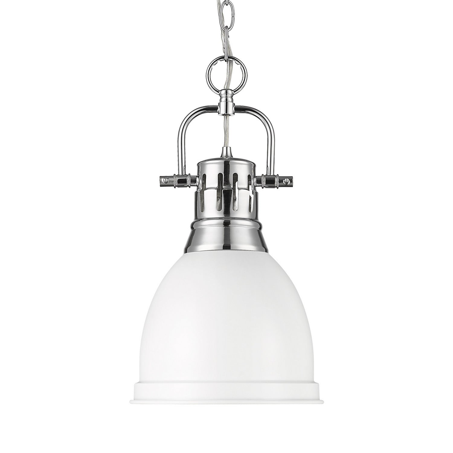 Golden - 3602-S CH-WHT - One Light Pendant - Duncan - Chrome