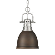 Golden - 3602-S PW-RBZ - One Light Pendant - Duncan - Pewter