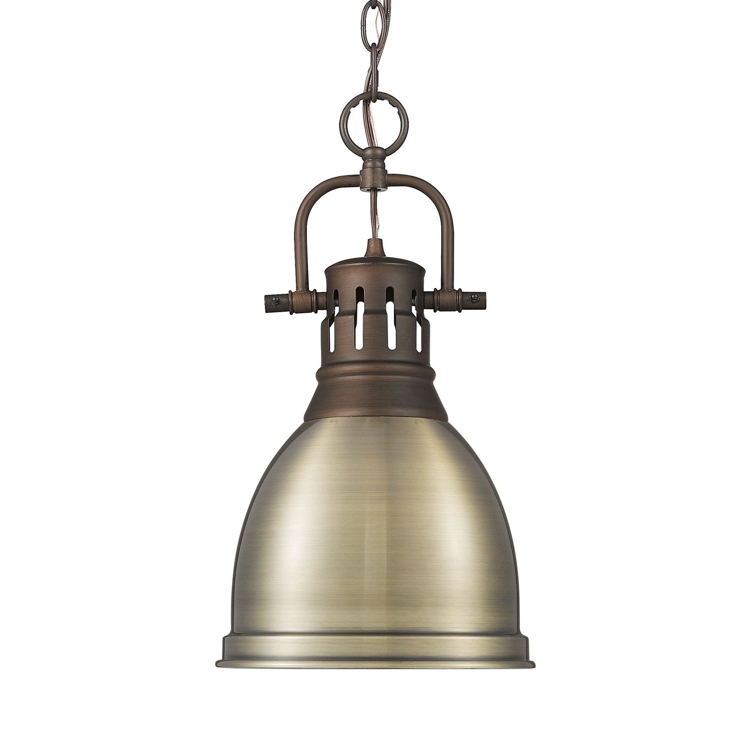 Golden - 3602-S RBZ-AB - One Light Pendant - Duncan - Rubbed Bronze