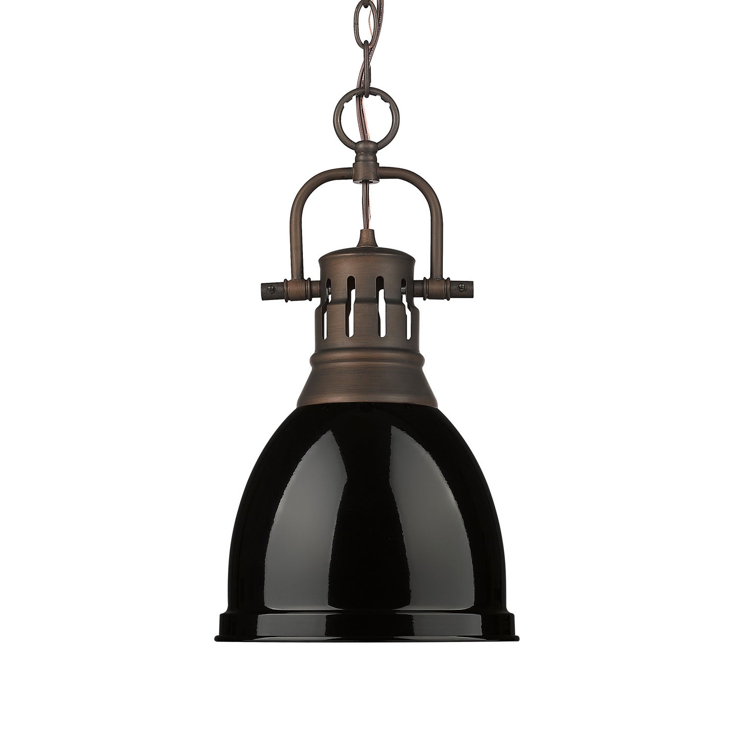 Golden - 3602-S RBZ-BK - One Light Pendant - Duncan - Rubbed Bronze