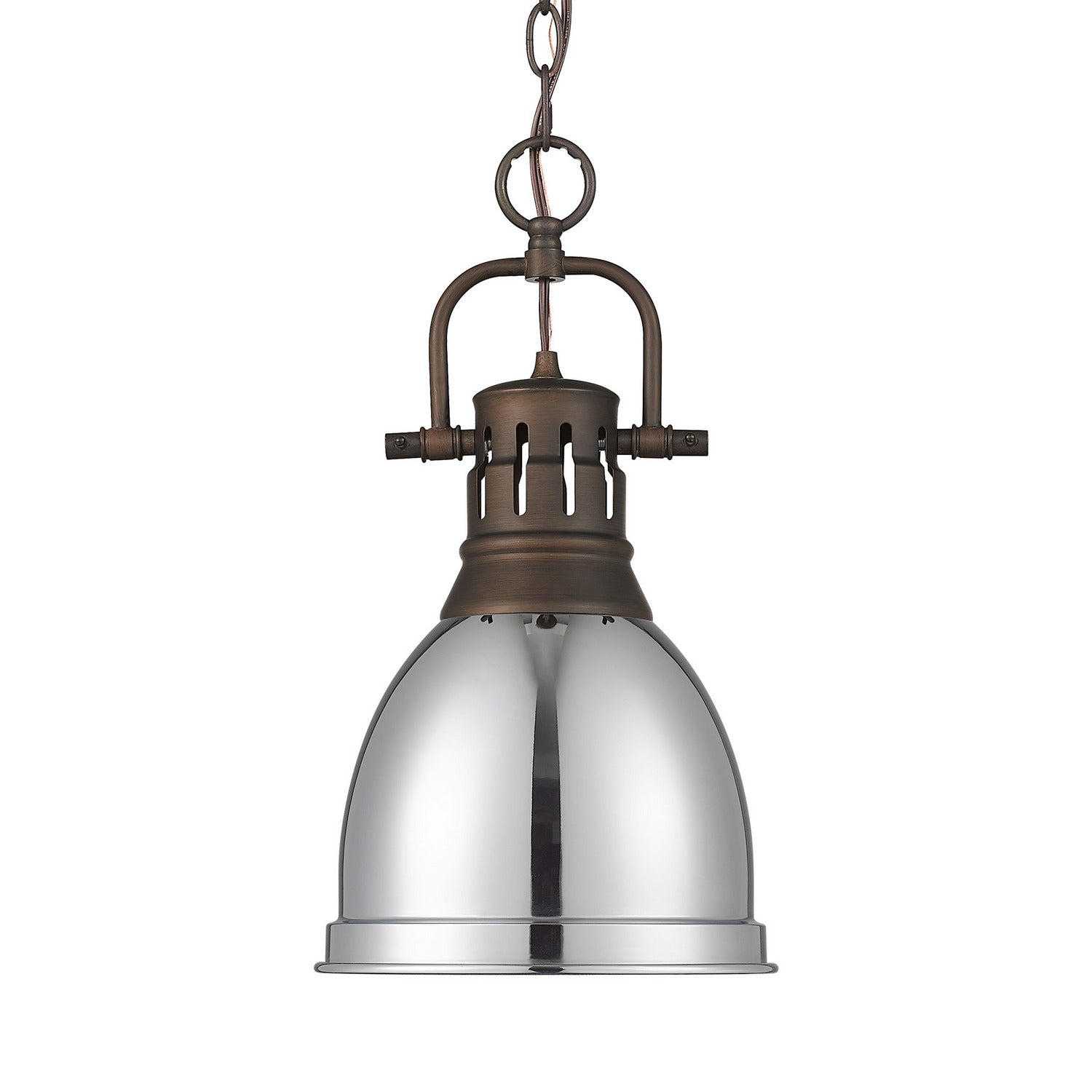 Golden - 3602-S RBZ-CH - One Light Pendant - Duncan - Rubbed Bronze
