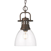 Golden - 3602-S RBZ-CLR - One Light Pendant - Duncan - Rubbed Bronze