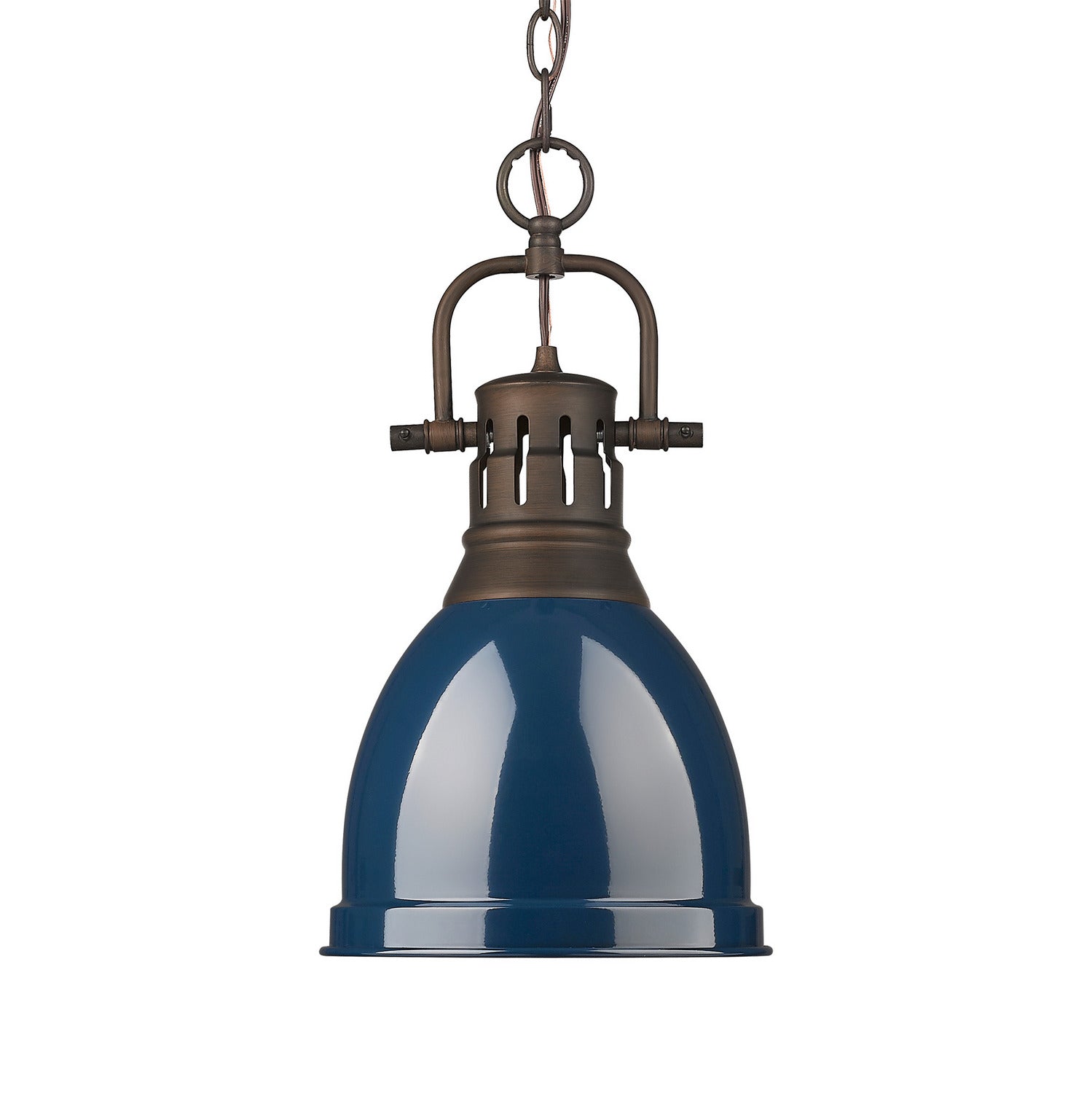 Golden - 3602-S RBZ-NVY - One Light Pendant - Duncan - Rubbed Bronze