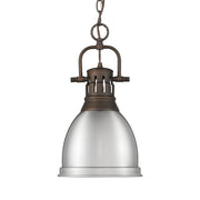 Golden - 3602-S RBZ-PW - One Light Pendant - Duncan - Rubbed Bronze