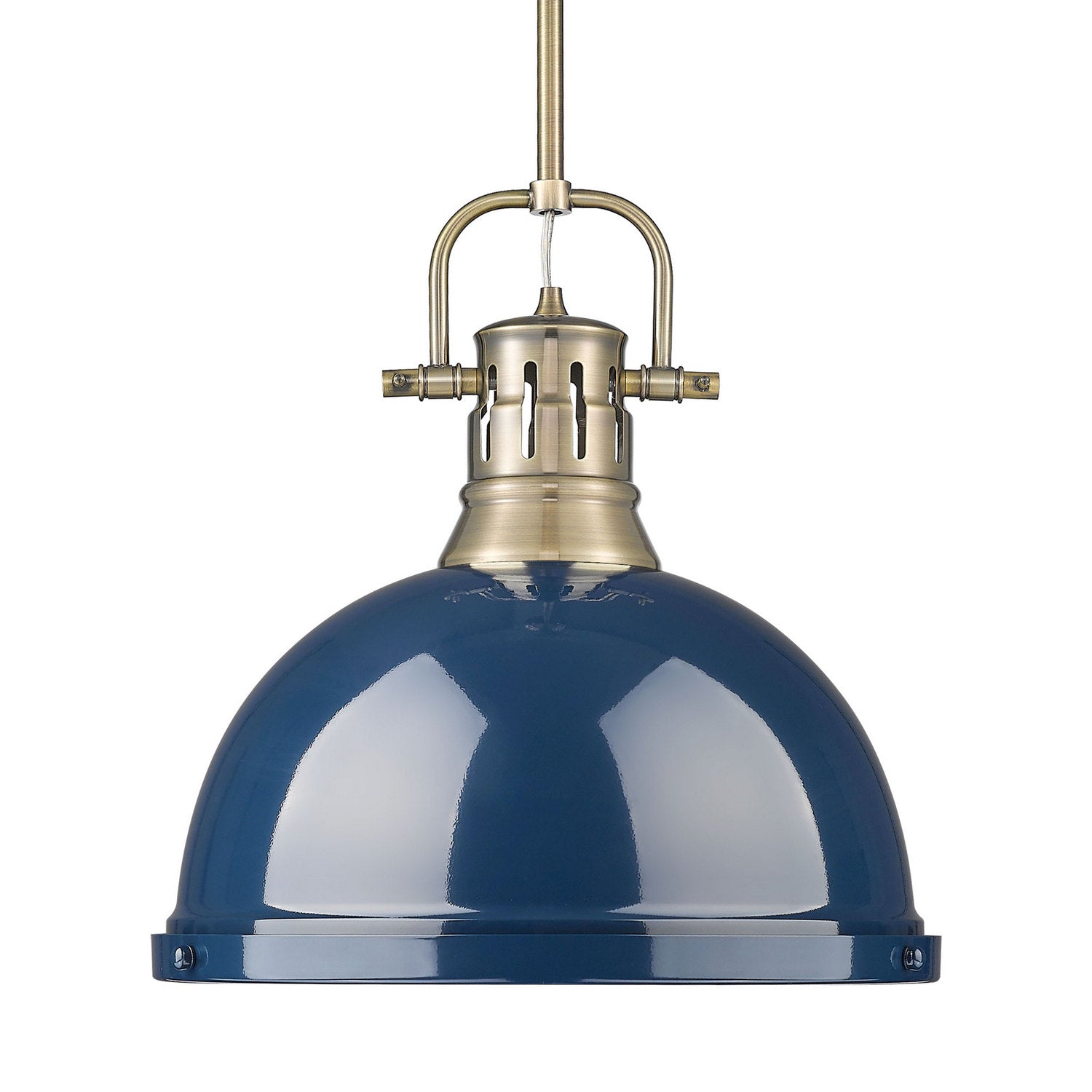 Golden - 3604-L AB-NVY - One Light Pendant - Duncan - Aged Brass
