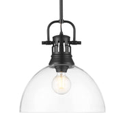 Golden - 3604-L BLK-CLR - One Light Pendant - Duncan - Matte Black