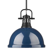 Golden - 3604-L BLK-NVY - One Light Pendant - Duncan - Matte Black