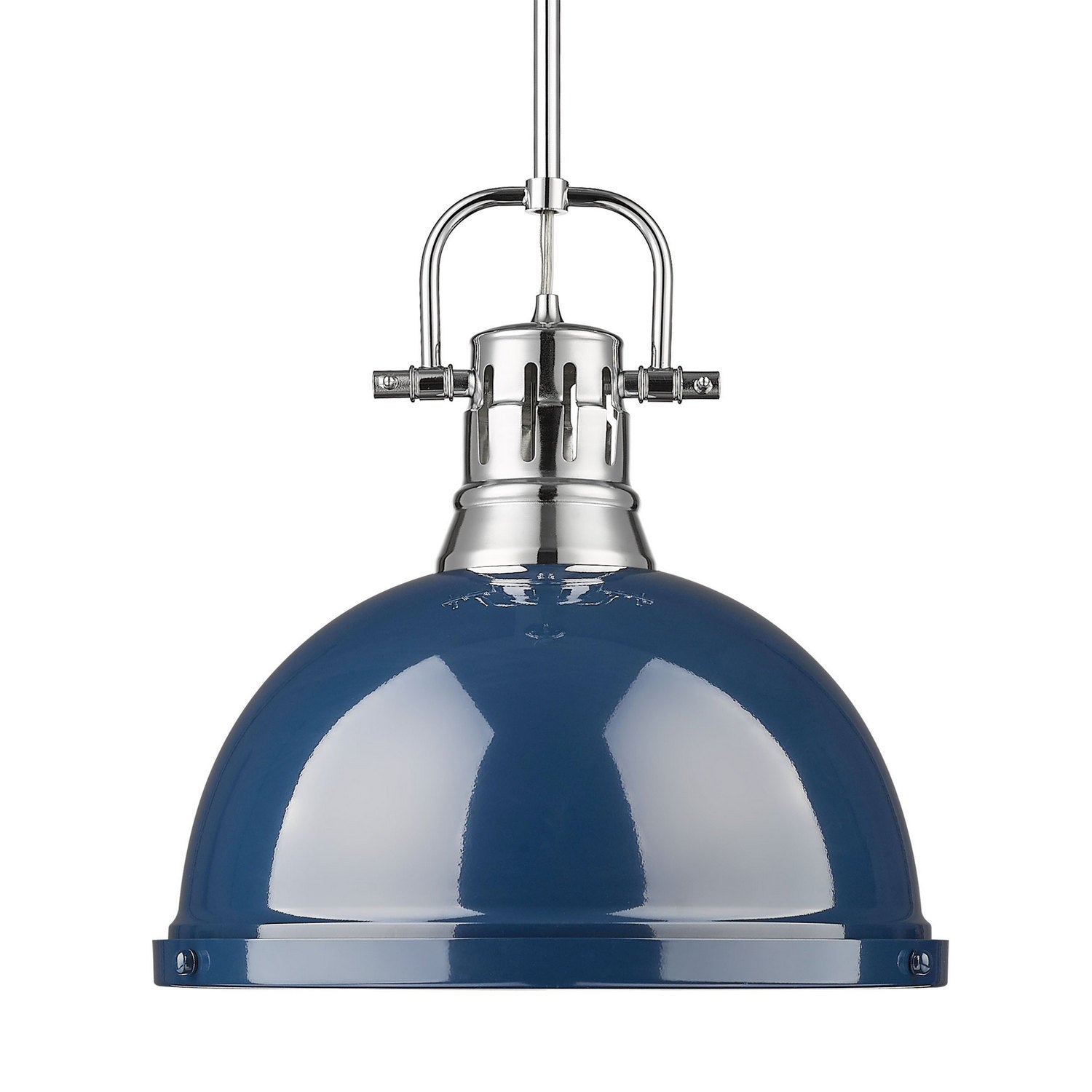 Golden - 3604-L CH-NVY - One Light Pendant - Duncan - Chrome