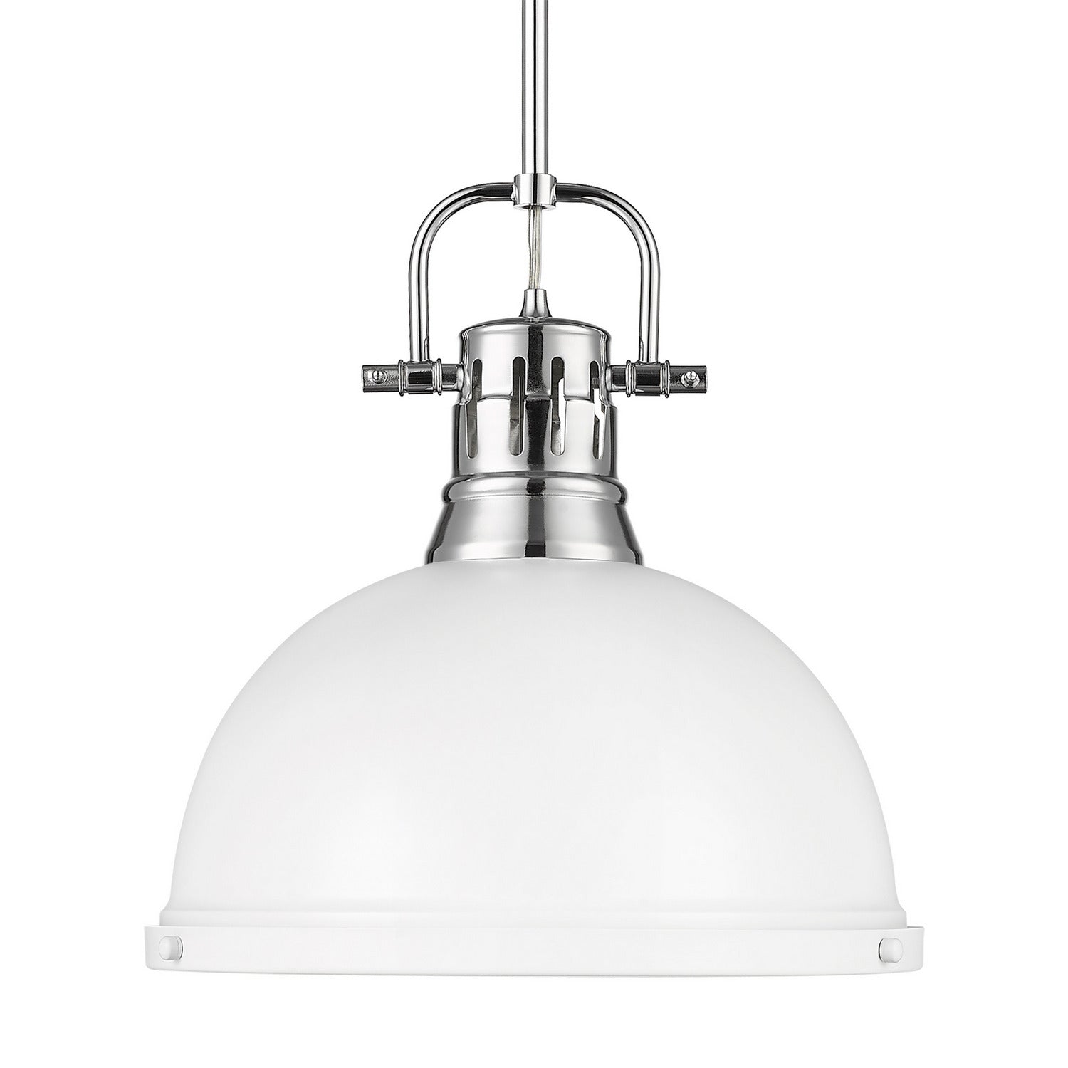 Golden - 3604-L CH-WHT - One Light Pendant - Duncan - Chrome