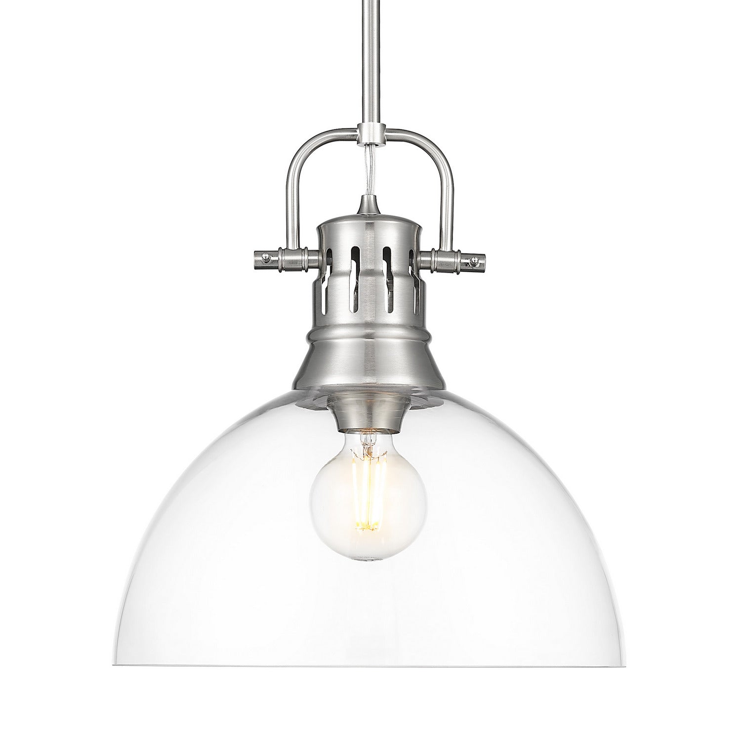 Golden - 3604-L PW-CLR - One Light Pendant - Duncan - Pewter