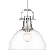 Golden - 3604-L PW-CLR - One Light Pendant - Duncan - Pewter
