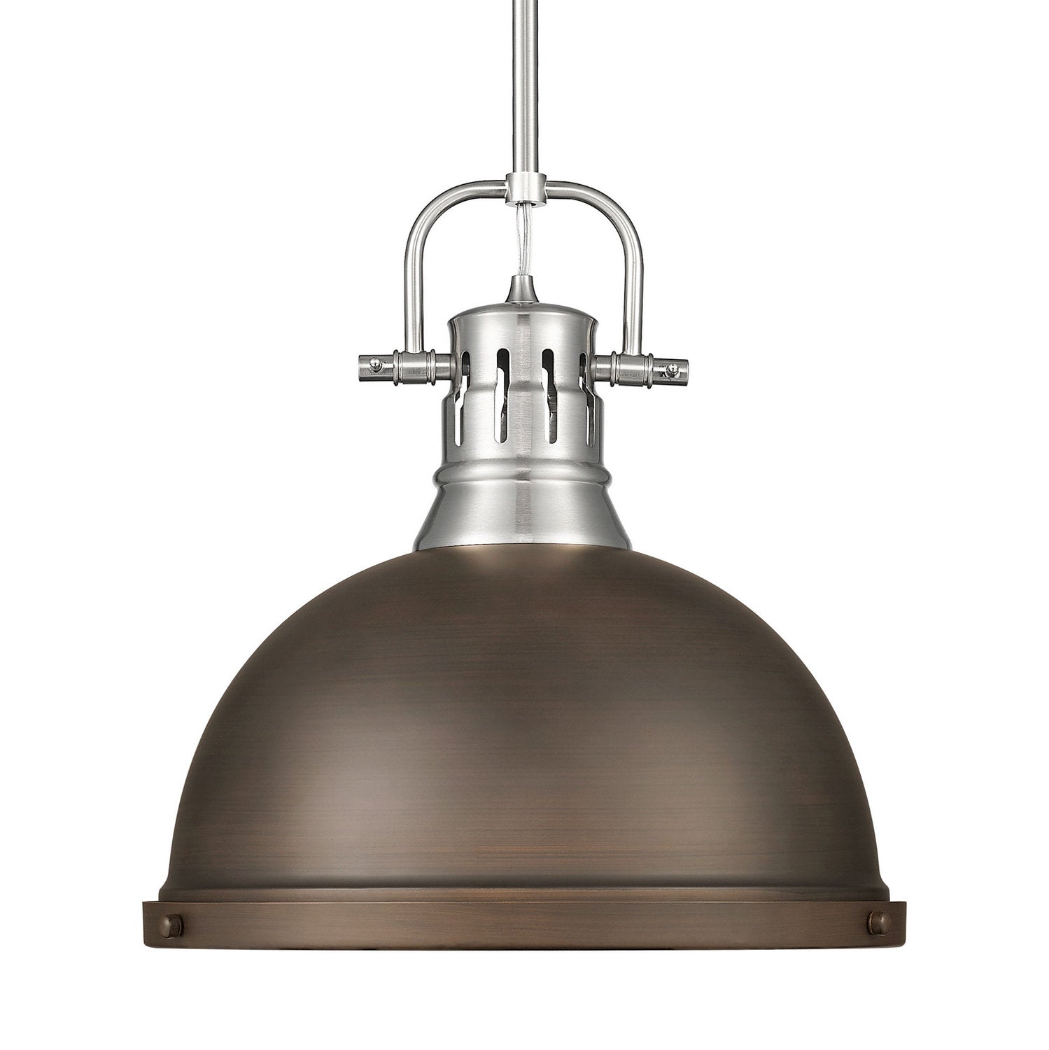 Golden - 3604-L PW-RBZ - One Light Pendant - Duncan - Pewter