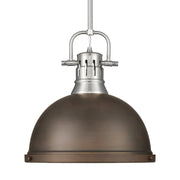 Golden - 3604-L PW-RBZ - One Light Pendant - Duncan - Pewter