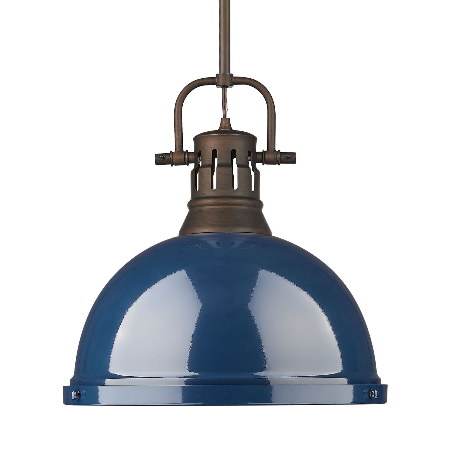 Golden - 3604-L RBZ-NVY - One Light Pendant - Duncan - Rubbed Bronze