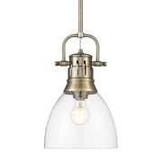 Golden - 3604-S AB-CLR - One Light Pendant - Duncan - Aged Brass