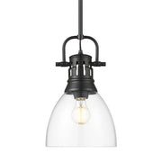 Golden - 3604-S BLK-CLR - One Light Pendant - Duncan - Matte Black