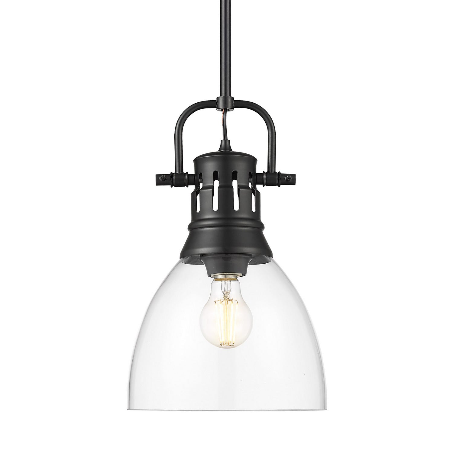 Golden - 3604-S BLK-CLR - One Light Pendant - Duncan - Matte Black