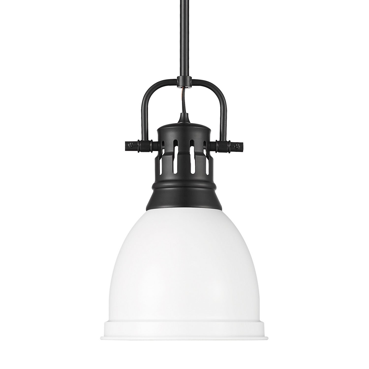 Golden - 3604-S BLK-WHT - One Light Pendant - Duncan - Matte Black