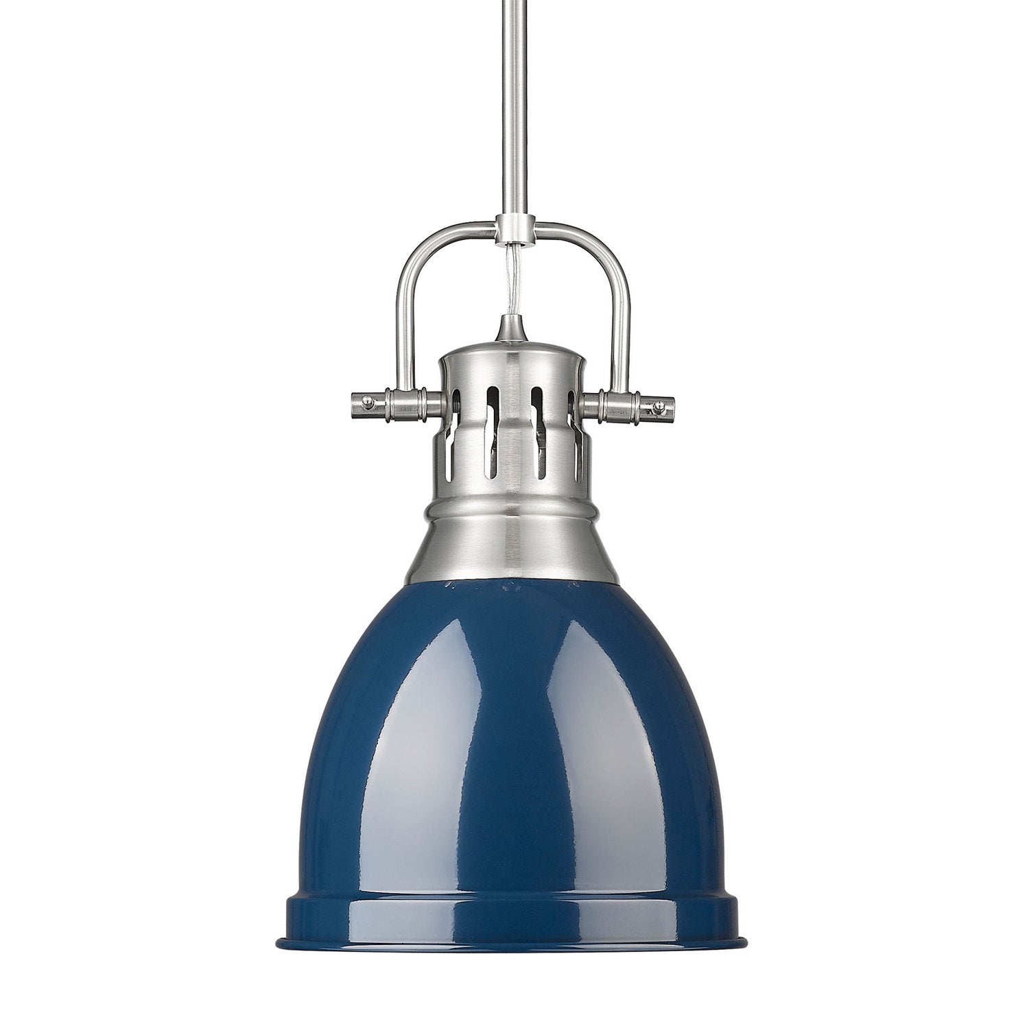 Golden - 3604-S PW-NVY - One Light Pendant - Duncan - Pewter