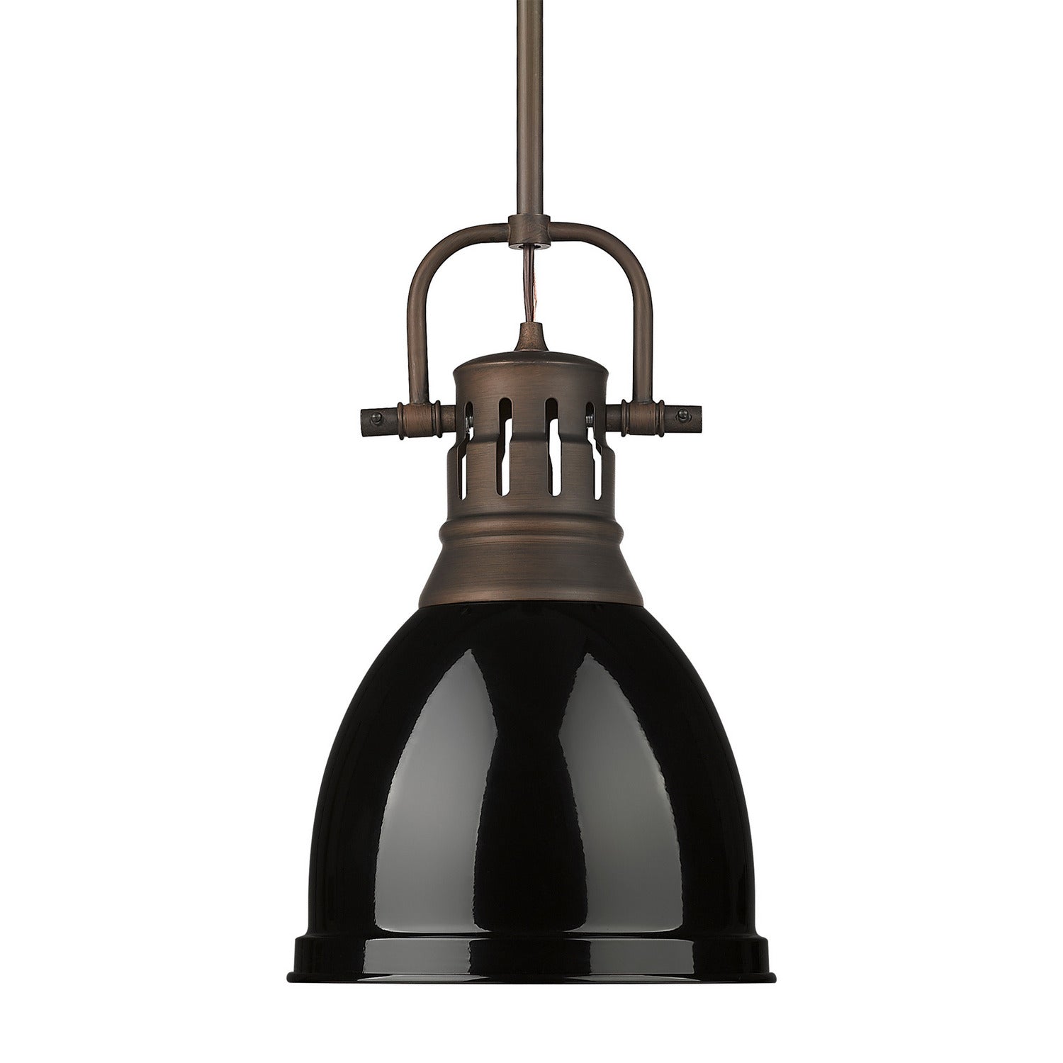 Golden - 3604-S RBZ-BK - One Light Pendant - Duncan - Rubbed Bronze