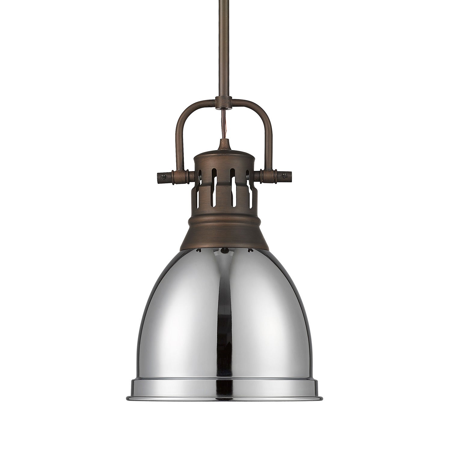 Golden - 3604-S RBZ-CH - One Light Pendant - Duncan - Rubbed Bronze