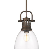 Golden - 3604-S RBZ-CLR - One Light Pendant - Duncan - Rubbed Bronze